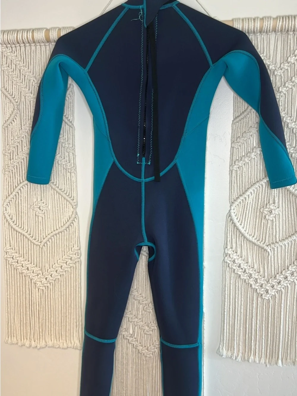 Navy and Teal Full-Body Wetsuit with 'vofiw' Logo